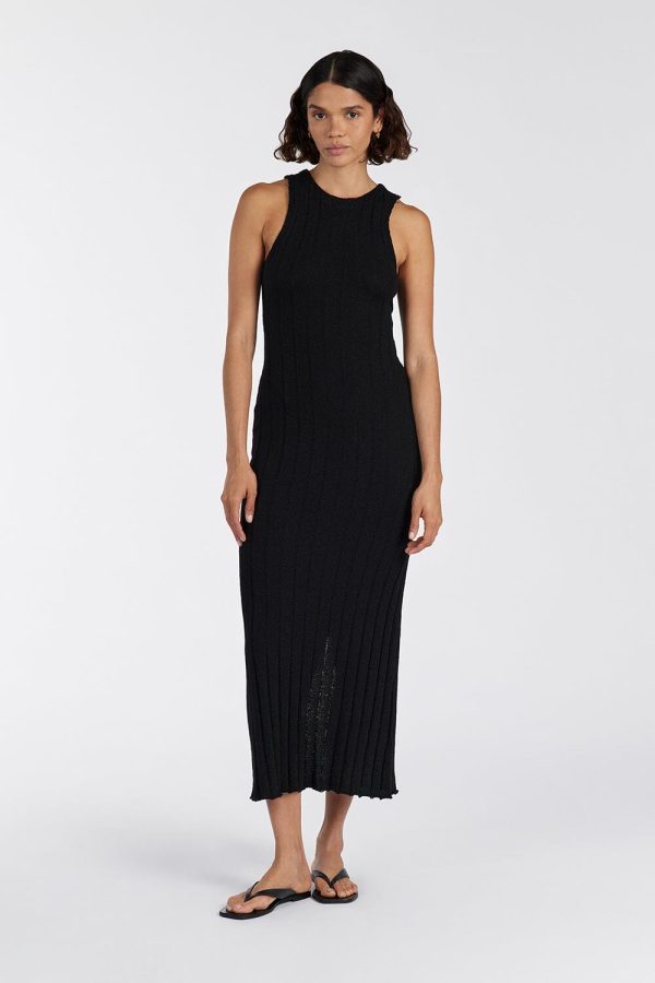 Black Knit Midi Dress