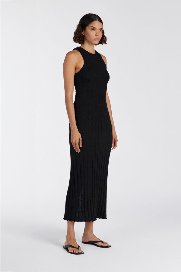 Black Knit Midi Dress