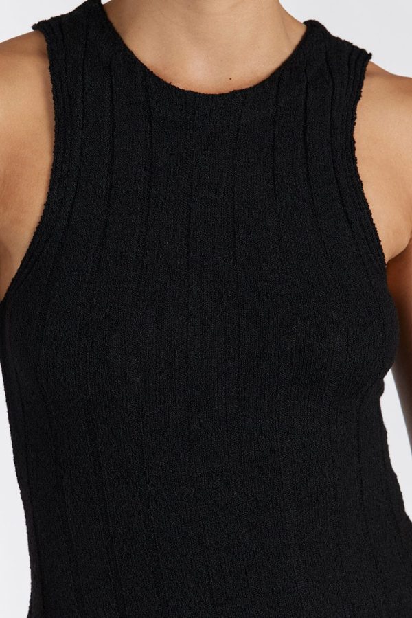 Black Knit Midi Dress