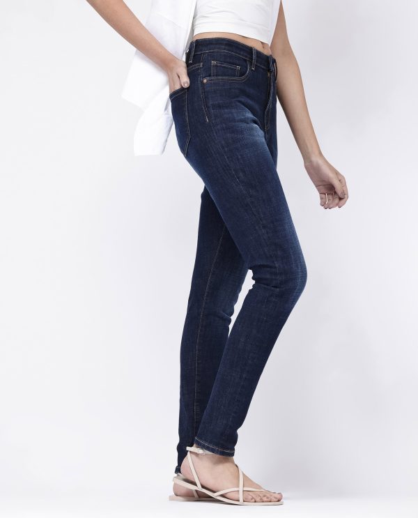 Dark Blue Cotton Regular Length Jeans