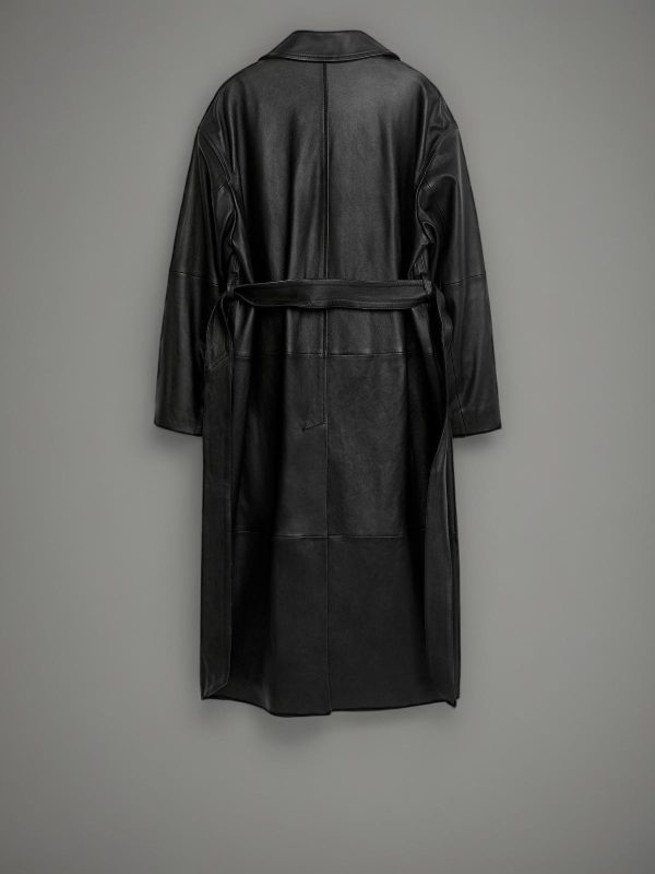 Belted Leather Coat